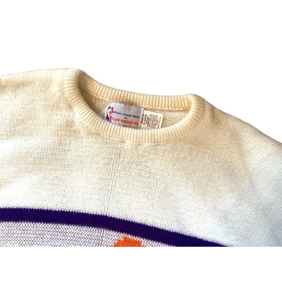 Vintage 80s Cliff Engle Cleveland Cavs XL Sweater White - Picture 7 of 7